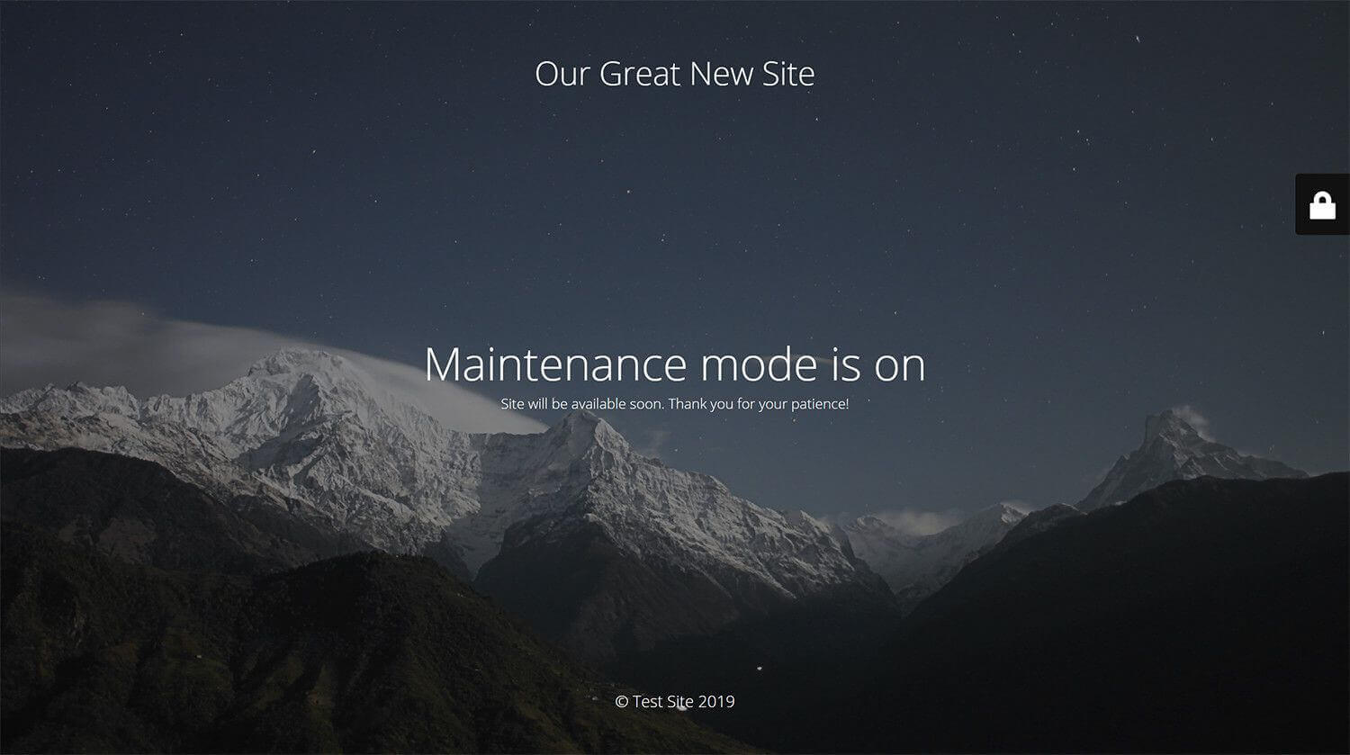 Maintenance mode of website 